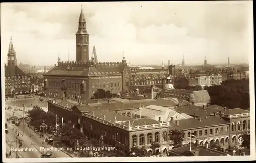 Ak Kjøbenhavn København Kopenhagen Dänemark, Raadhuset og Industriebygningen
