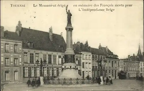 Postkarte Tournai Wallonien Hennegau, Denkmal