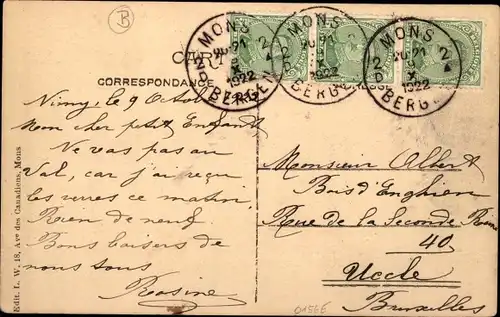 Ak Mons Wallonien Hennegau, Panorama