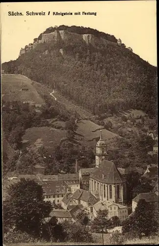 Ak Königstein an der Elbe Sächsische Schweiz, Festung Königstein
