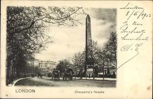 Ak London City England, Cleopatra's Needle