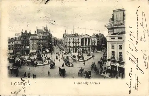 Ak London City England, Piccadilly Circus