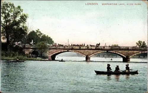 Ak London City England, Serpentine Lake, Hyde Park