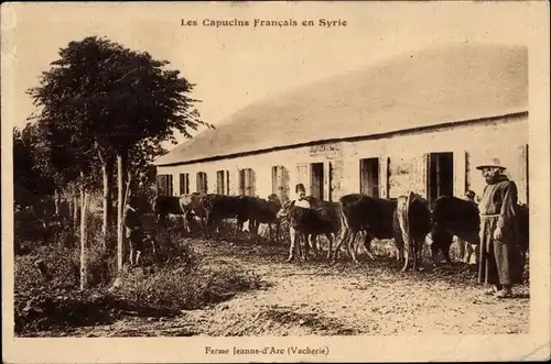 Ak Ferme Jeanne d&#39;Arc Vacherie Syria, Die französischen Kapuziner in Syrien,