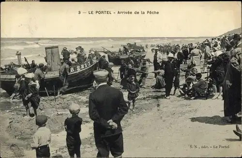 Ak Le Portel Pas de Calais, Arrivee de la Peche