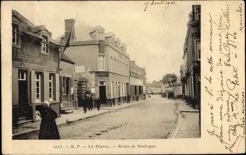 Ak Le Portel Pas de Calais, Route de Boulogne