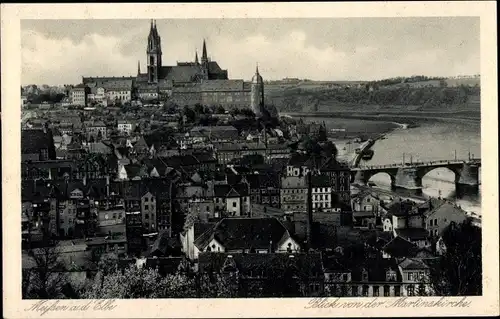 Ak Meißen an der Elbe, Blick von der Martinskirche