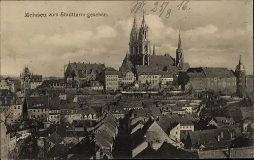 Ak Meißen an der Elbe, Blick vom Stadtturm