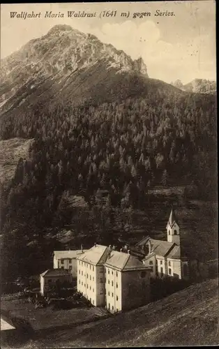 Ak Mützens Mühlbachl Tirol Österreich, Wallfahrt Maria Waldrast, gegen Serles