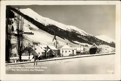 Ak Sankt Johann am Tauern Steiermark, Teilansicht im Winter