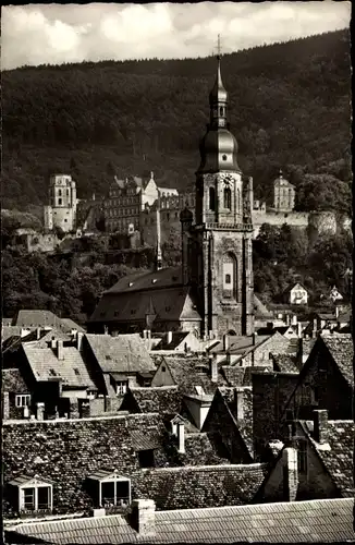 Ak Heidelberg am Neckar, Blick auf Heiliggeist-Kirche u. Schloss
