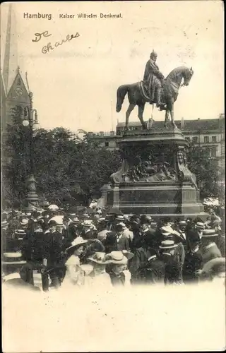 Ak Hamburg Mitte Altstadt, Kaiser Wilhelm Denkmal