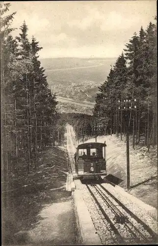 Ak Heidelberg am Neckar, Der neue elektrische Bahn nach dem Königstuhl