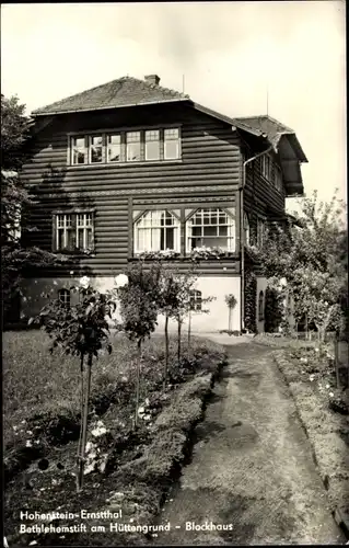 Ak Hüttengrund Hohenstein Ernstthal in Sachsen, Blockhaus