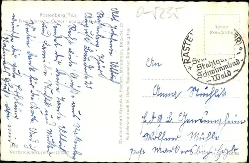 Ak Rastenberg in Thüringen, Erholungsheim Caritas, Kath. Kirche