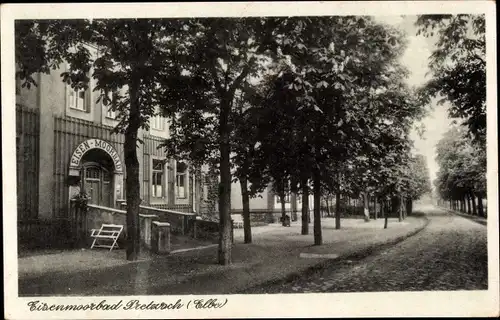 Ak Pretzsch an der Elbe Bad Schmiedeberg, Moorbad, Straßenpartie