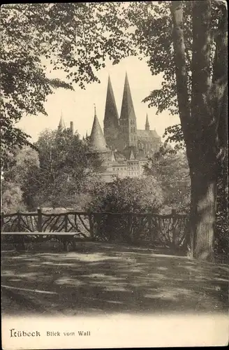 Ak Lübeck in Schleswig Holstein, Blick vom Wall