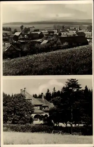 Ak Zollgrün Tanna in Thüringen, Panorama, Wohnhäuser