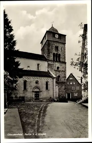 Ak Oberstenfeld in Baden Württemberg, Partie bei der Kirche