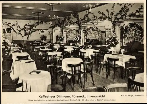 Ak Pößneck Thüringen, Kaffeehaus Dittmann, Innenansicht
