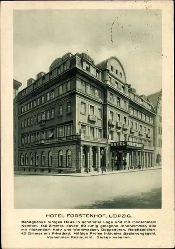 Ak Leipzig in Sachsen, Erwig's Hotel Fürstenhof