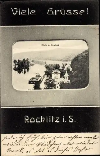 Passepartout Ak Rochlitz an der Mulde Sachsen, Blick vom Schloss