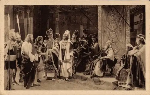 Ak Oberammergau in Oberbayern, Passionsspiele 1922, Jesus vor Herodes
