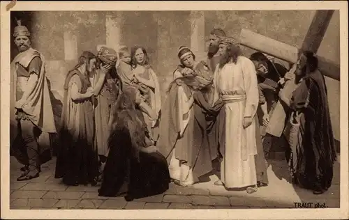Ak Oberammergau in Oberbayern, Passionsspiele 1922, Szene aus dem Kreuzweg