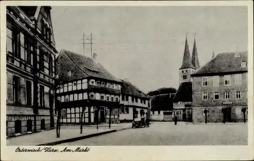 Ak Osterwieck am Harz, am Markt, Kirche