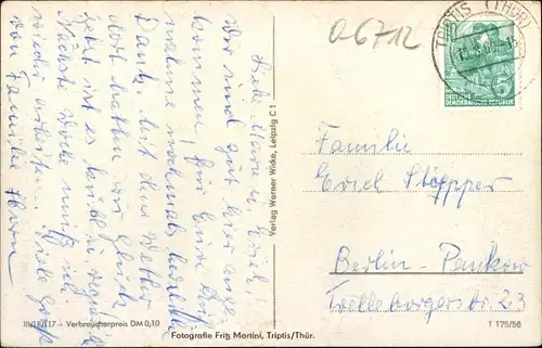 Ak Triptis in Thüringen, Marktplatz mit Rathaus