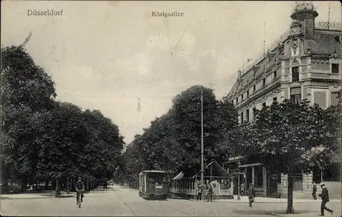 Ak Düsseldorf am Rhein, Königsallee, Straßenbahn