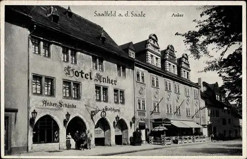 Ak Saalfeld an der Saale Thüringen, Hotel Anker, Anker Schänke, Güldne Gans