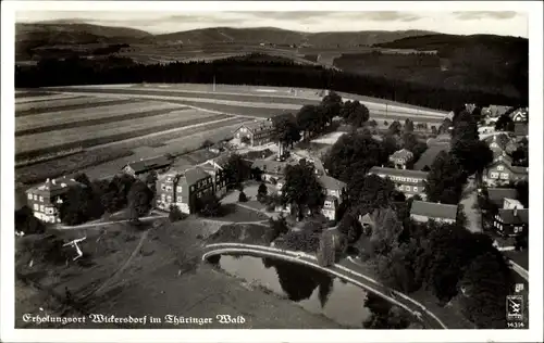 Ak Wickersdorf Saalfelder Höhe Saalfeld an der Saale Thüringen, Fliegeraufnahme