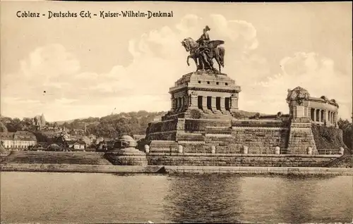 Ak Koblenz am Rhein, Deutsches Eck, Kaiser-Wilhelm-Denkmal