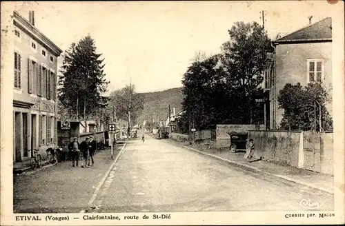 Ak Étival Lothringen Vosges, Clairfontaine, route de Saint Die