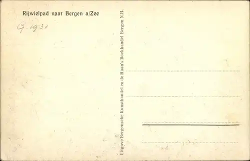 Ak Bergen aan Zee Nordholland Niederlande, Rijwielpad