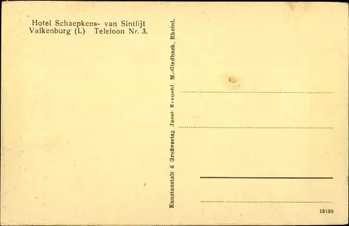 Ak Valkenburg (L.) Limburg Niederlande, Hotel Schaepkens van Sintfijt