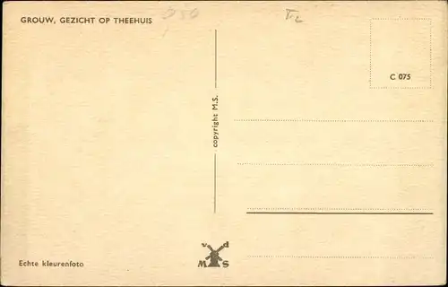 Ak Grouw Grou Friesland Niederlande, Gezicht op Theehuis