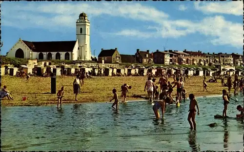 Ak Katwijk aan Zee Südholland Niederlande, Boulevard, Oude Kerk