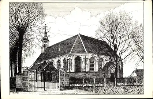 Künstler Ak Burgh, Zwijndrecht Südholland Niederlande, Kerk