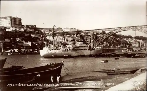 Ak Porto Portugal, Catedral, Pacos do Concelho e Ponte sobre o Douro