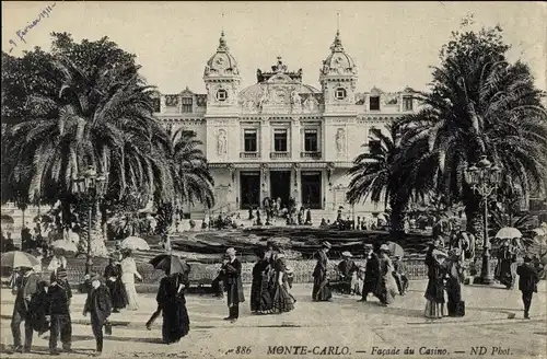 Postkarte Monte-Carlo Monaco, Fassade des Casinos