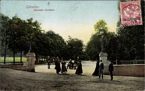 Ak Gibraltar, Alameda-Gärten