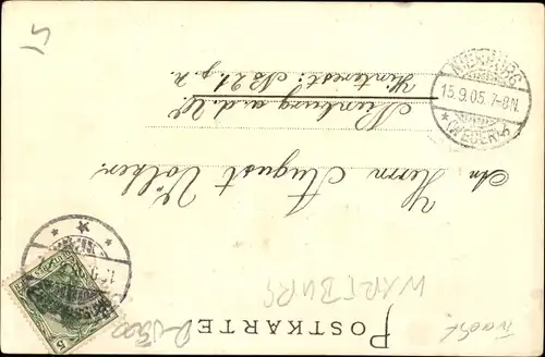 Präge Litho Thüringer Grüße, Frau auf einer Bank sitzend, Burg