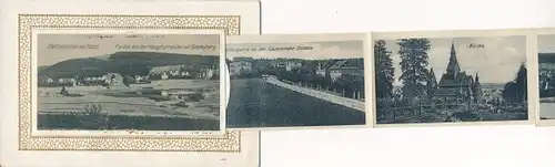 Leporello Ak Hahnenklee Bockswiese Goslar im Harz, Gesamtansicht, Kirche, Partie an der Hauptstraße