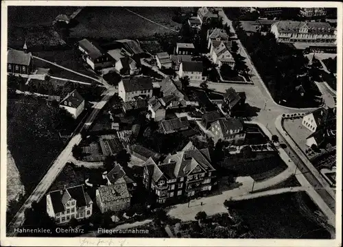 Ak Hahnenklee Bockswiese Goslar im Harz, Fliegeraufnahme