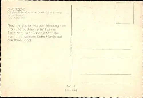 Ak Filmszene Unter Geiern, Bauman's Ranch, Cowboys, Bärenjäger