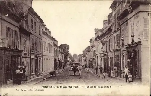 Ak Pont Sainte-Maxence-Oise, Rue de la Republique