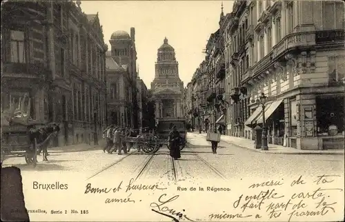 Ak Brüssel Brüssel, Rue de la Regence