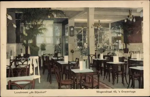 Ak 's Gravenhage Den Haag Südholland, Lunchroom de Bijenkorf, Wagenstraat 45